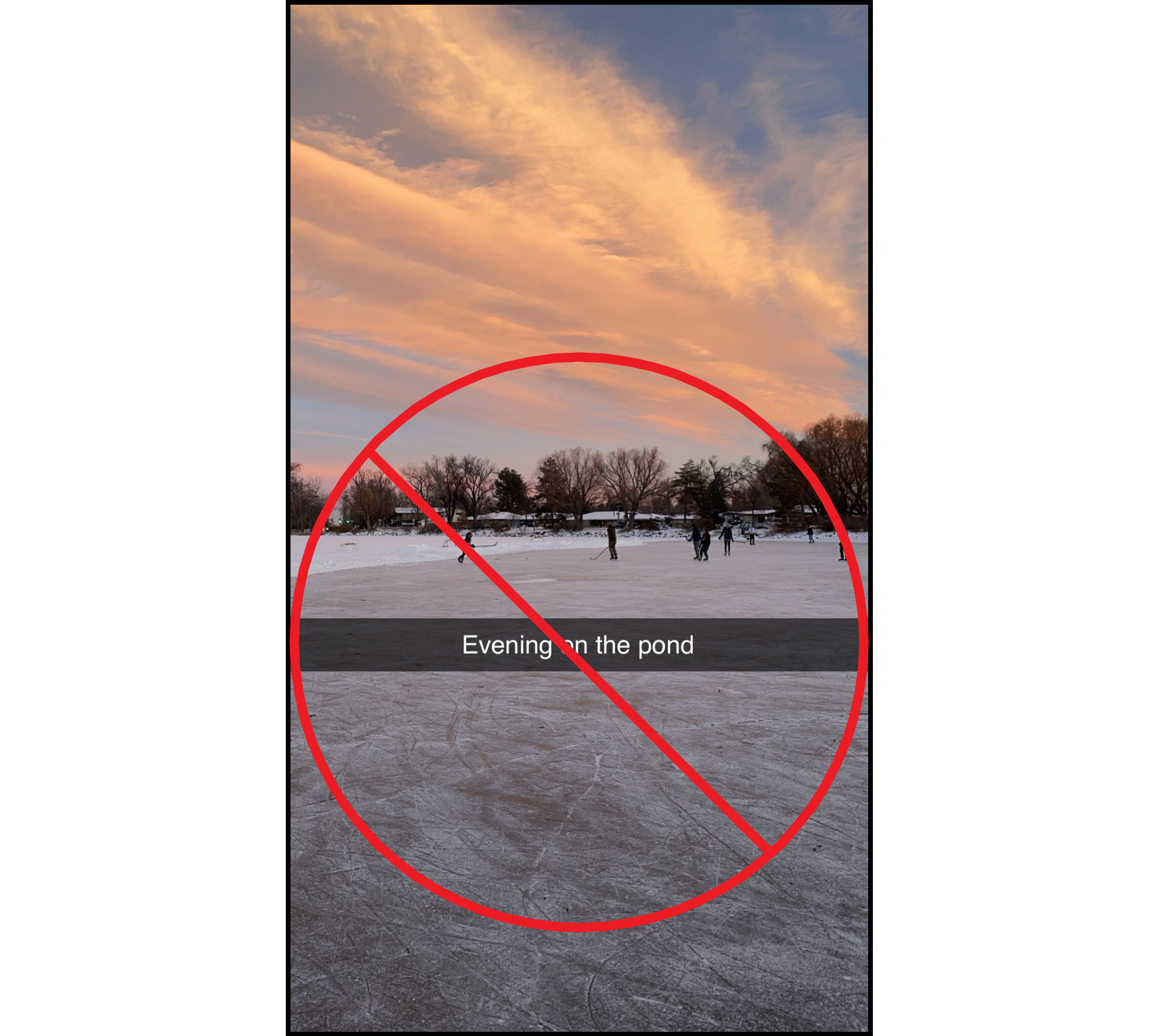 Image showing that Snapchat's default text cannot be resized.